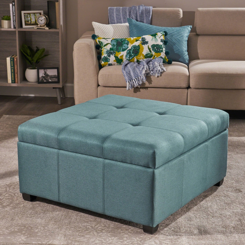 Dark Gray Fabric Storage Ottoman W333578