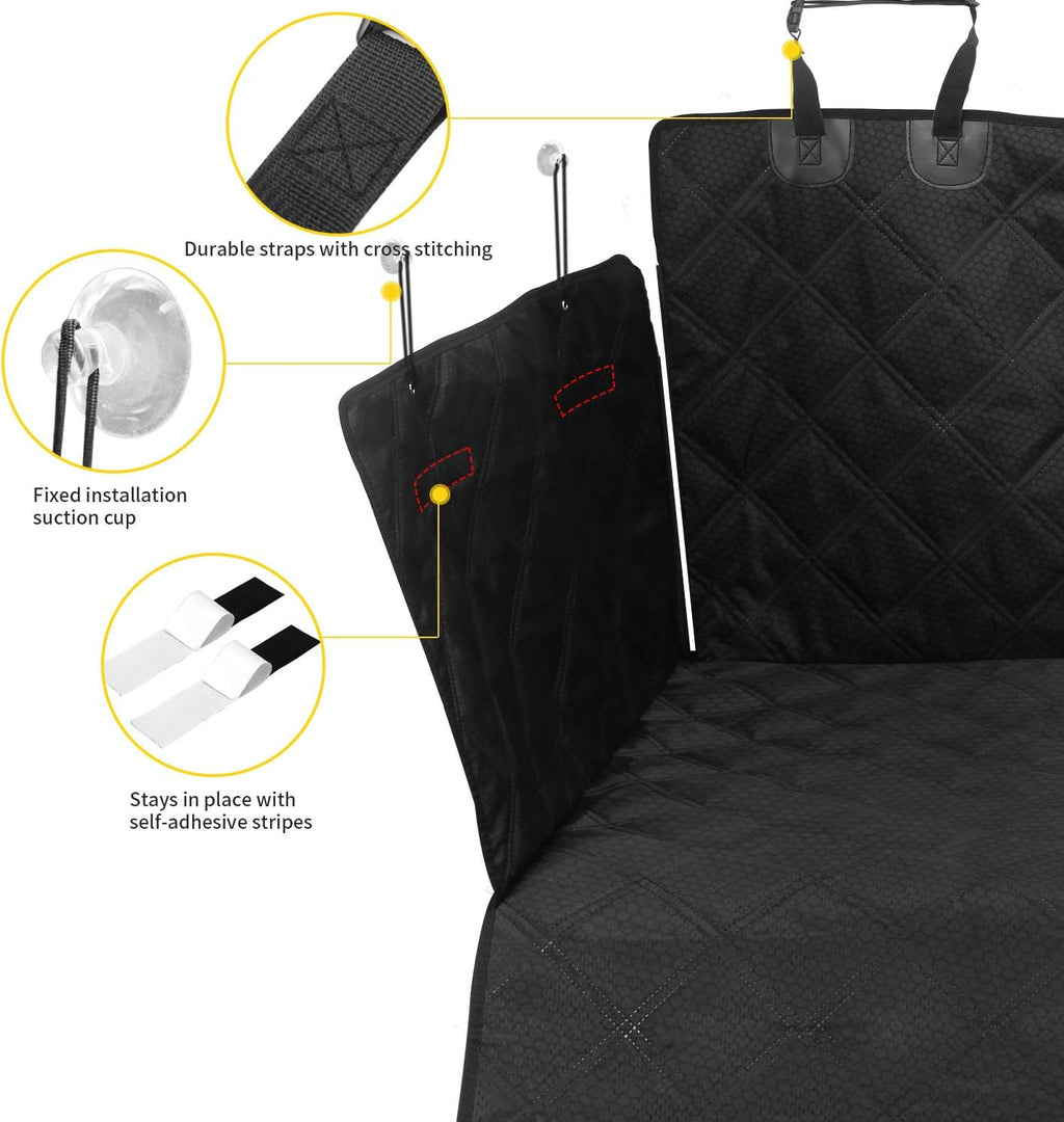 Black Waterproof Dog Cargo Liner with Side Walls Protector and Bumper Flap J650243