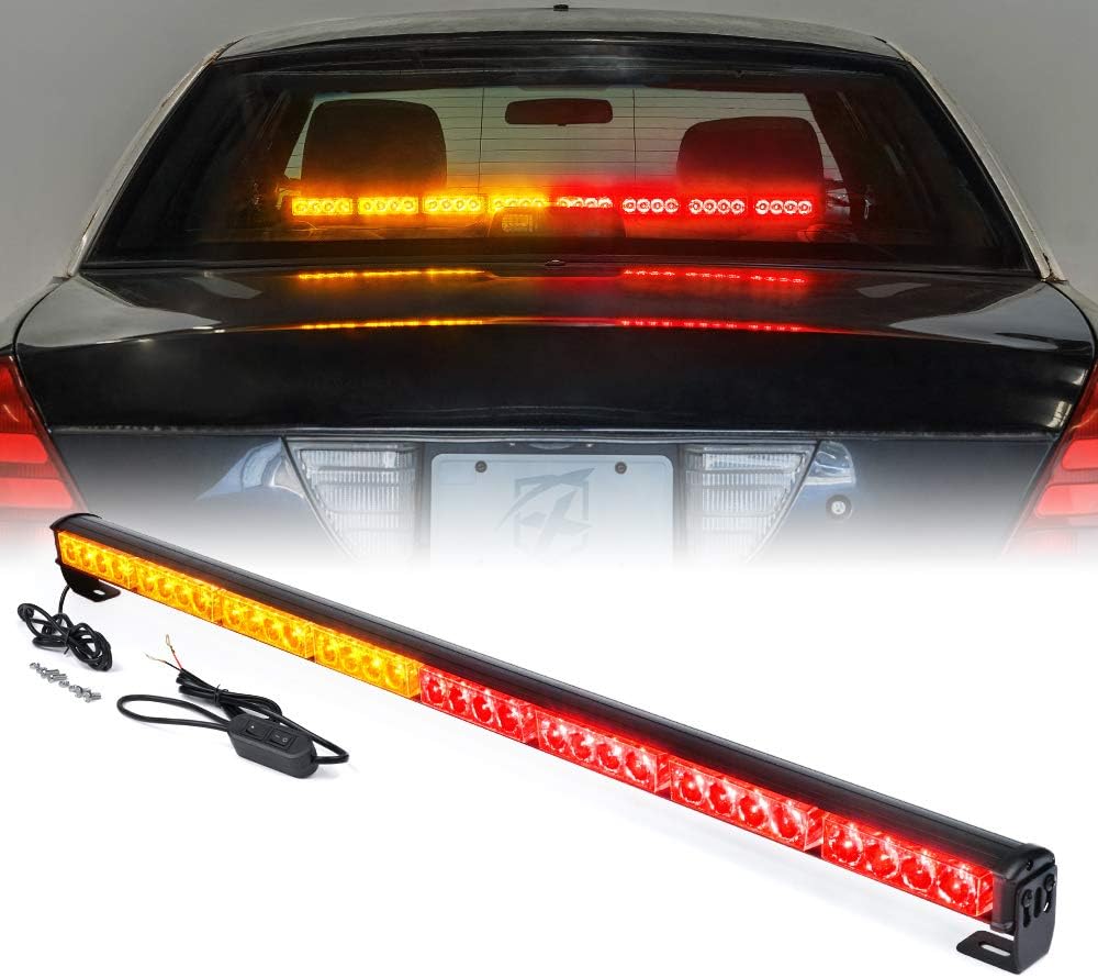 Red & Blue 35.5 LED Strobe Light Bar with Suction Cup Mount B66283