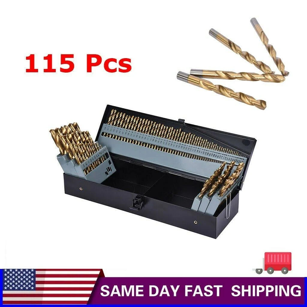 115pc Titanium Drill Bit Set with Index Case M635