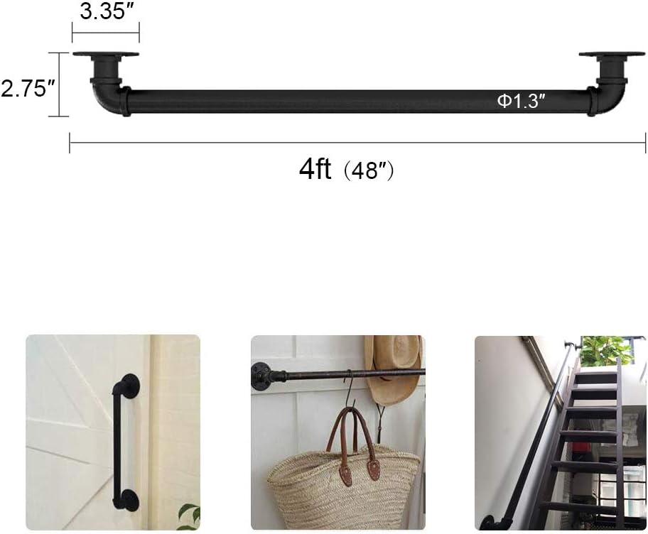 Wrought Iron Banister Rail Handrail for Stairs C192