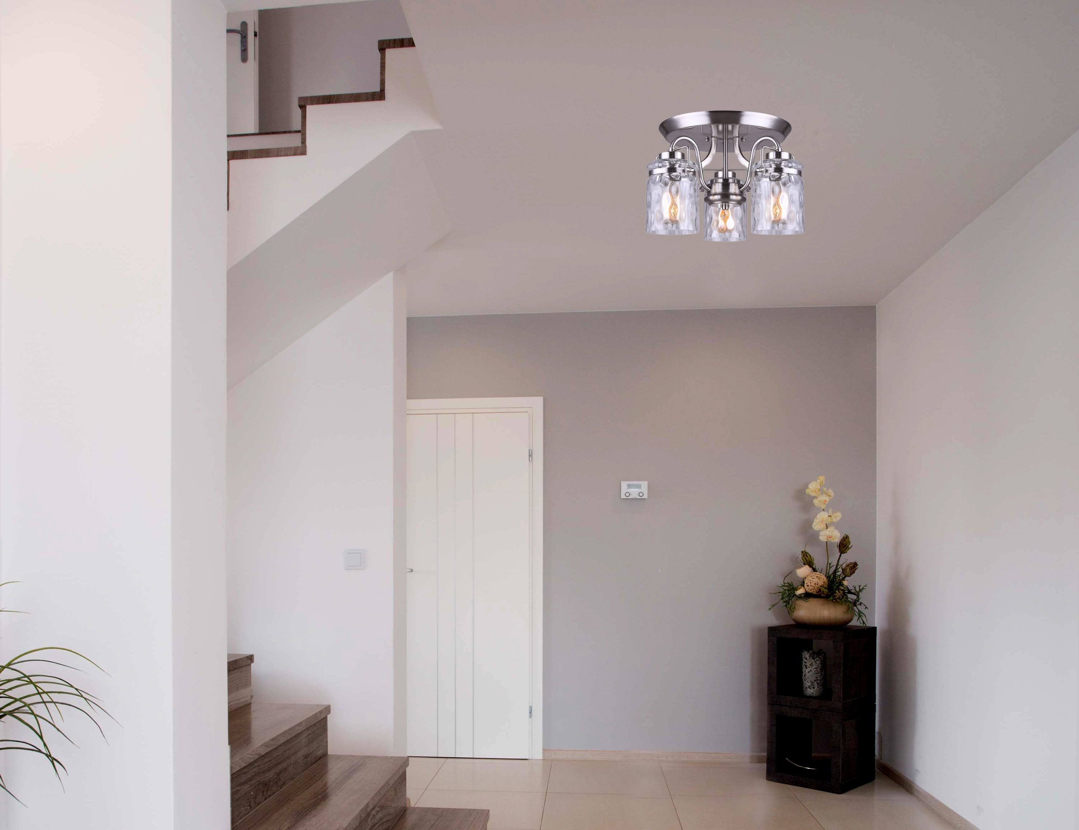 3 Light Semi-Flush Brushed Nickel L779