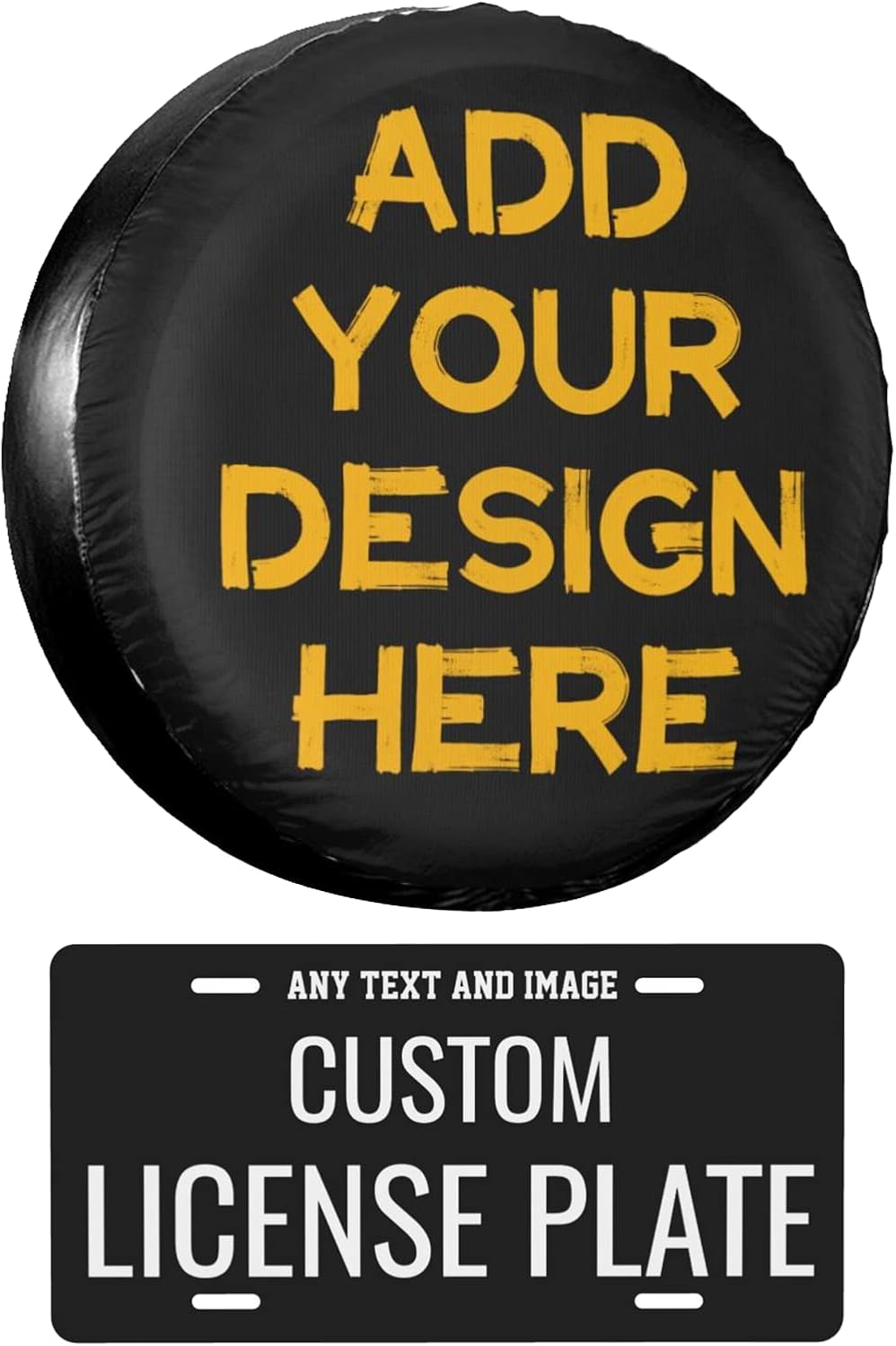Custom Spare Tire Cover with License Plate Fit for Universal Car Jeep Truck SUV Wheel W6046