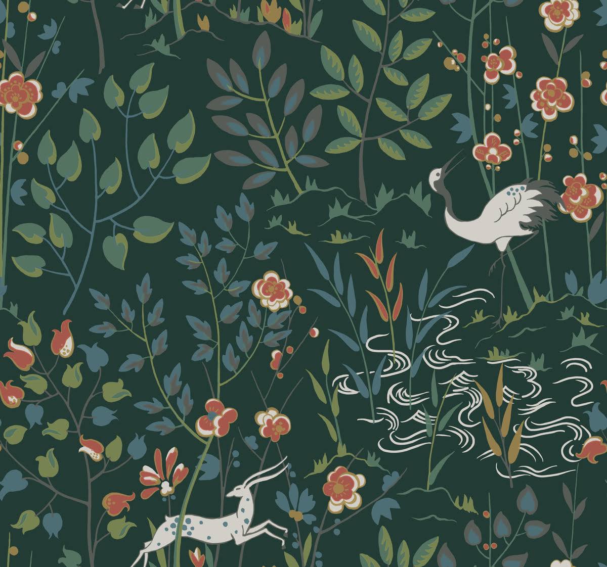 Dark Green Aspen Wallpaper Y712