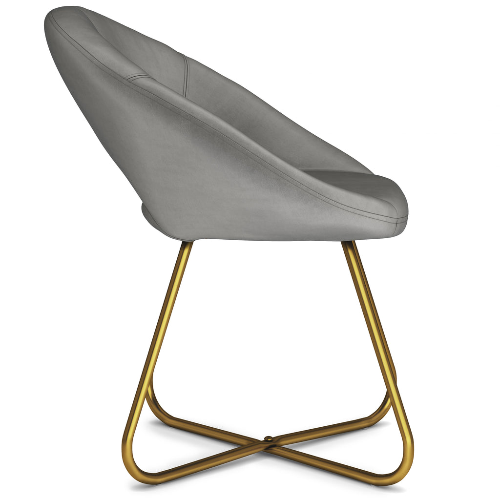 Gray Velvet Accent Chair V1279
