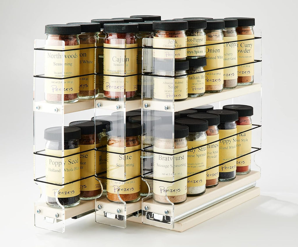 Spice Rack Cabinet Mounted 3 Drawers 30 Capacity I9907