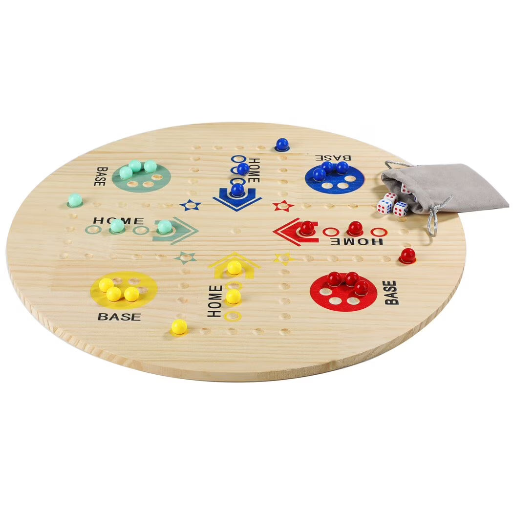 Double-Sided Marble Board Game with 36 Marbles & 8 Dices O208359