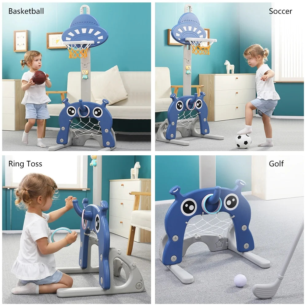5 in 1 Kids Basketball Hoop Sports Activity Center M574