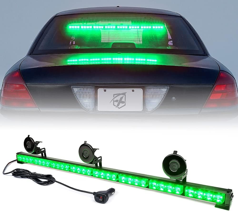 Red & Blue 35.5 LED Strobe Light Bar with Suction Cup Mount B66283