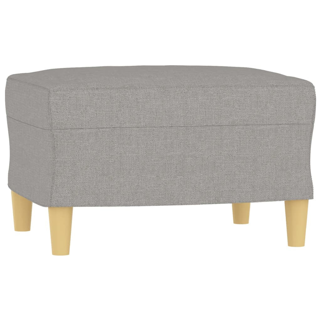 Light Gray Fabric Sofa Chair with Footstool M239757