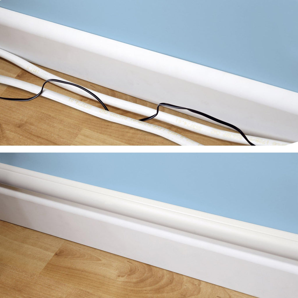 White 39 Inch Paintable Cable Raceway Cord Cover, Pack of 8 X190852