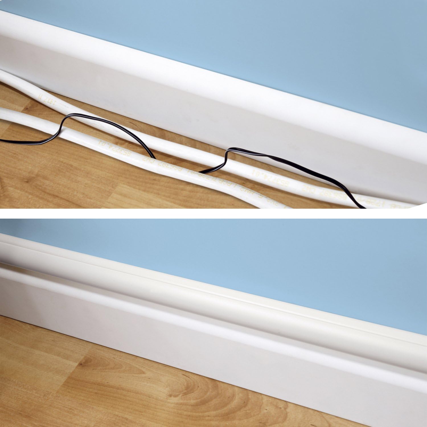 White 39 Inch Paintable Cable Raceway Cord Cover, Pack of 8 X190852
