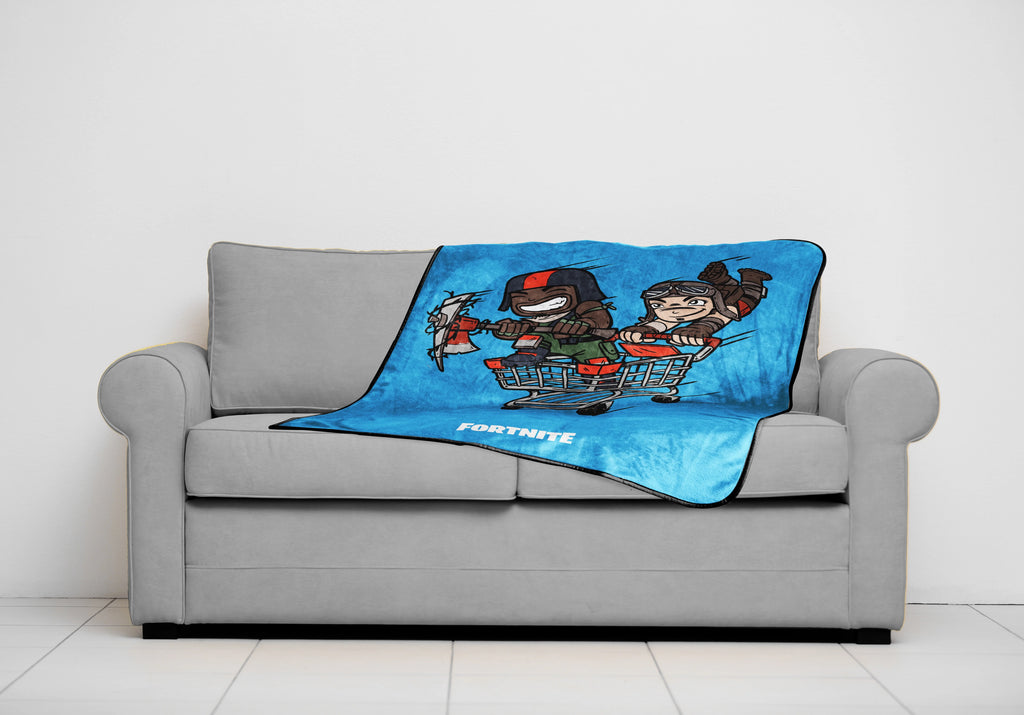 Blue Microfiber Throw B284693
