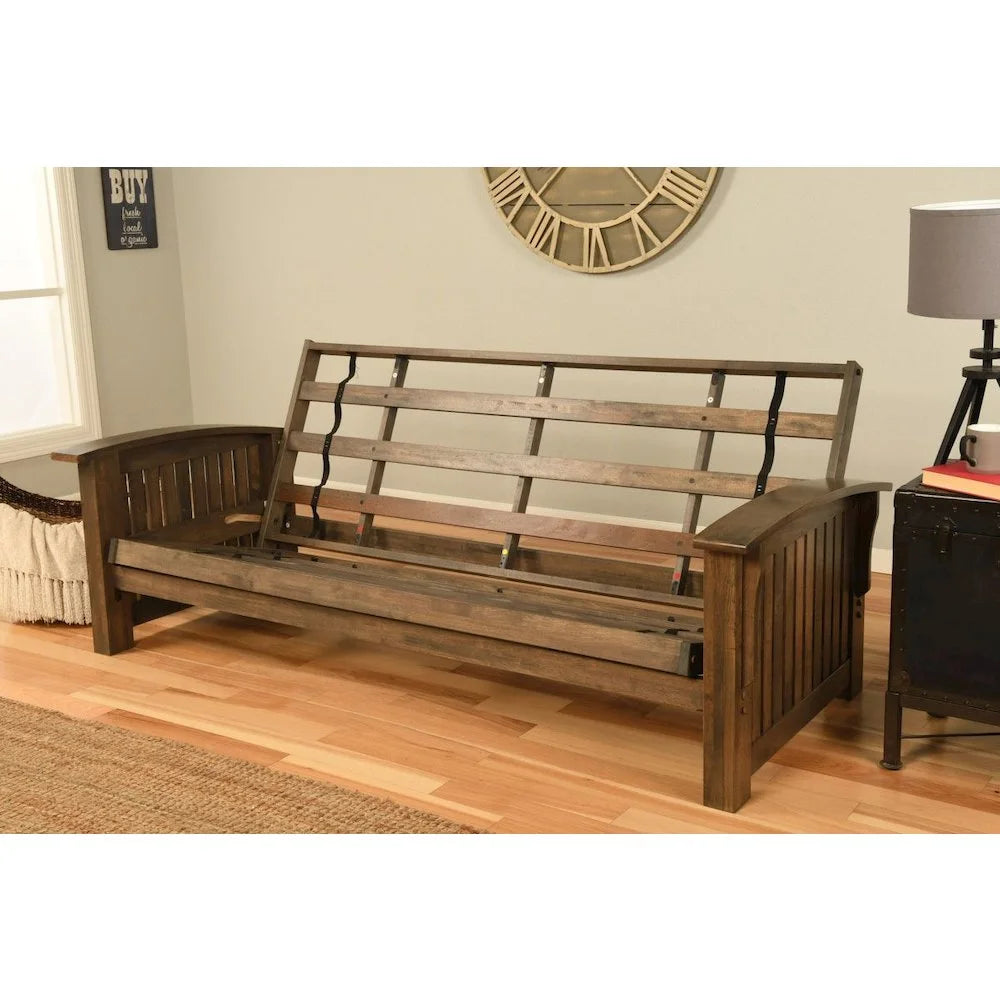 Rustic Walnut Finish Suede Navy Mattress T744