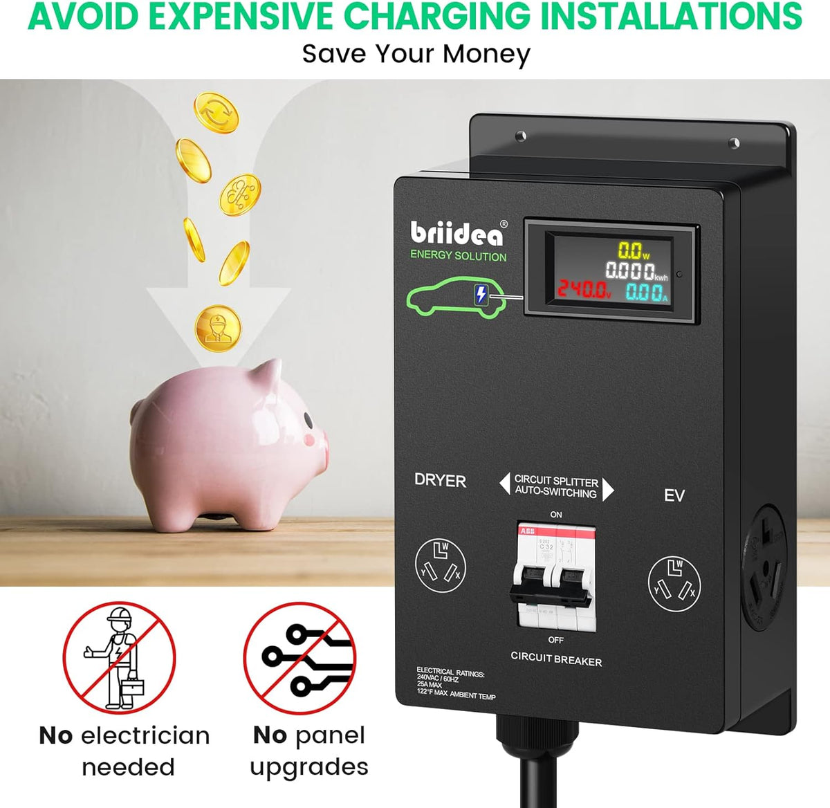 Automatic Power Switch for Dryer and EV U8558