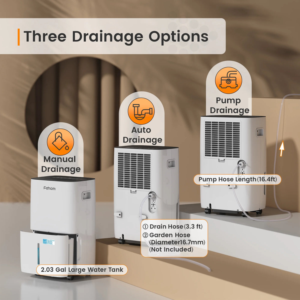 150 Pints Dehumidifier with Pump and Drain Hose F50544
