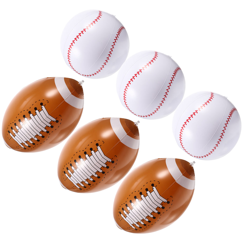 6 Pcs Inflatable Baseball PVC Toys for Toddlers F37741