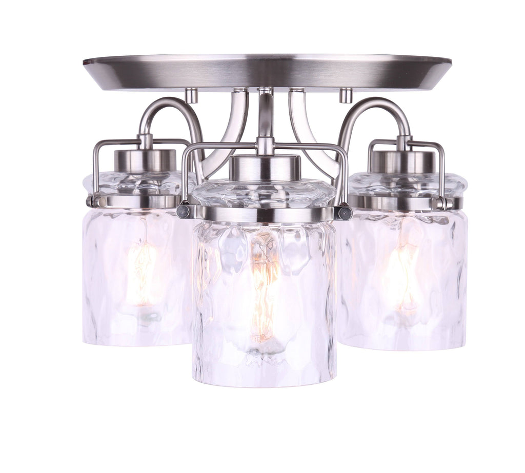 3 Light Semi-Flush Brushed Nickel L779