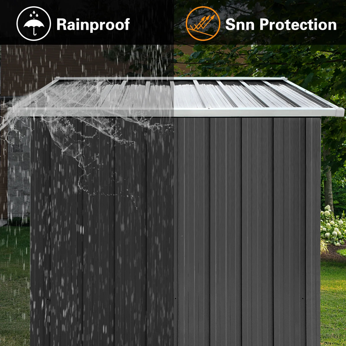 6' x 4' Metal Outdoor Storage Shed with Lockable Doors A52469