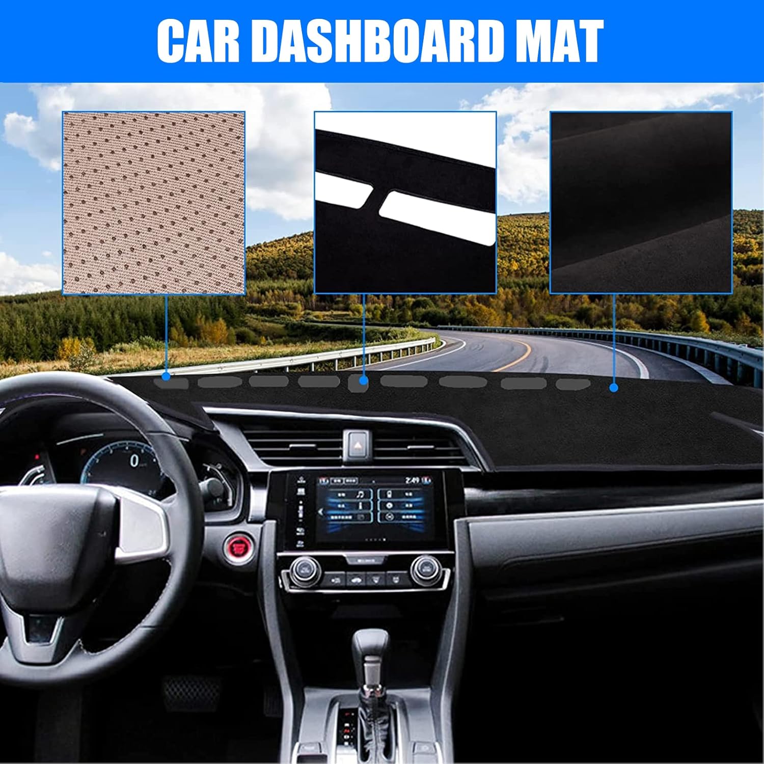 Black Custom Fit Dashboard Cover for Jeep Grand Cherokee 2011-2021 V2287