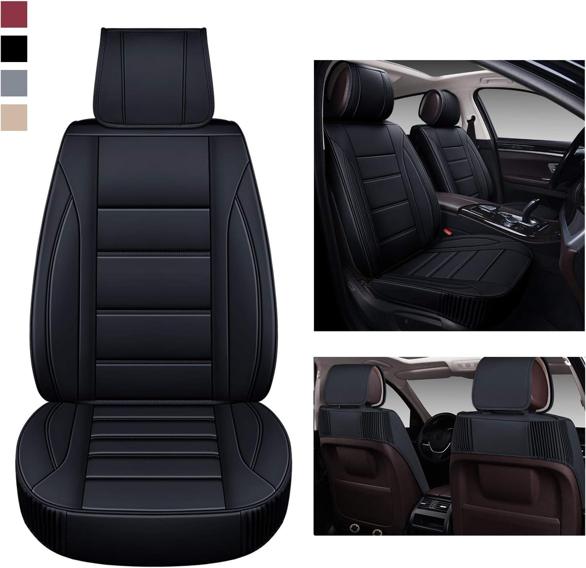 Leather Car Seat Covers Full Set with Faux Waterproof Leather Q863942