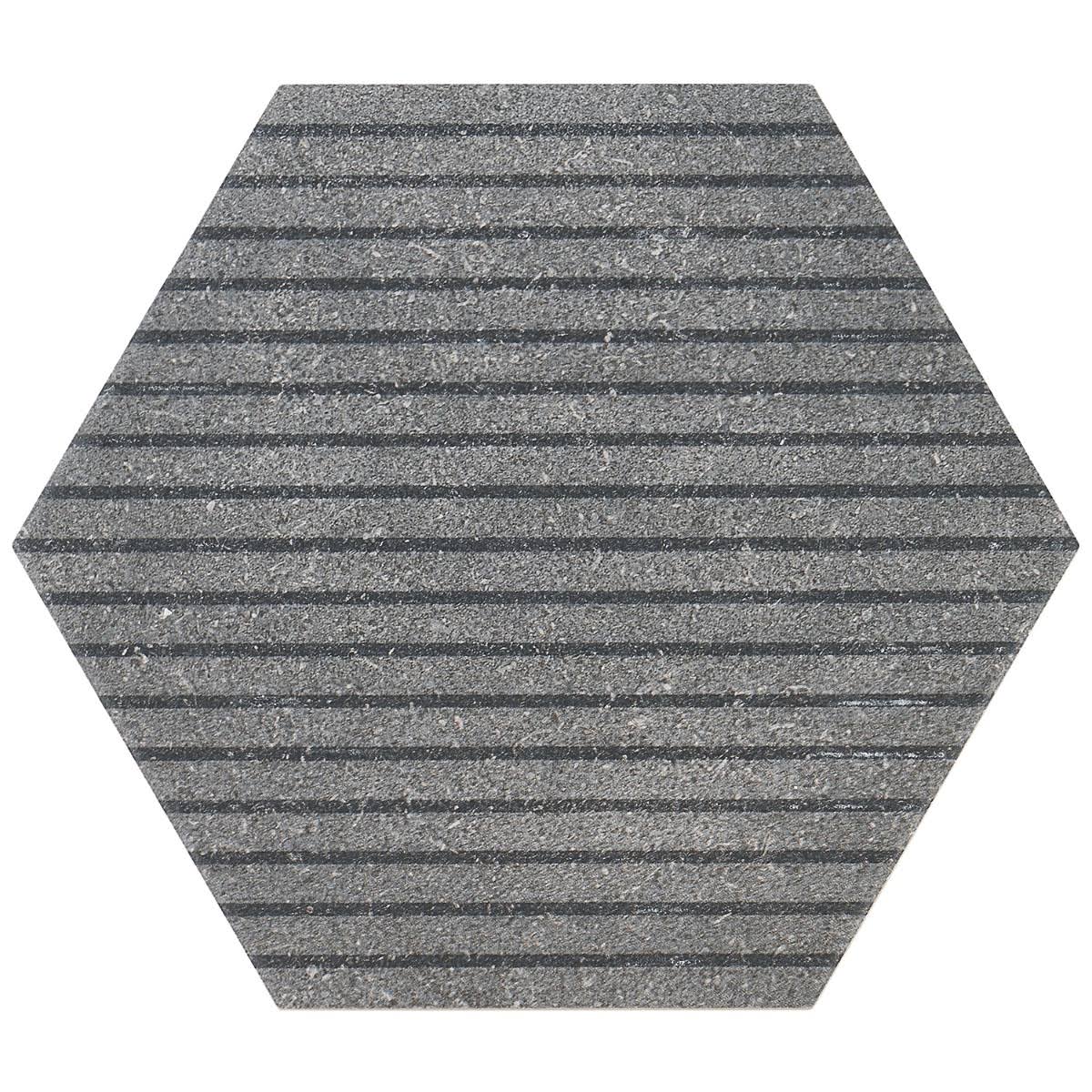 Black 9 in. Hex Matte Porcelain Floor and Wall Tile (20 Pieces 9.47 Sq. ft. / CASE) S1429