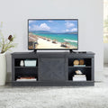 Natural Sliding Barn Door TV Stand with Storage Cabinet and Shelves H65799