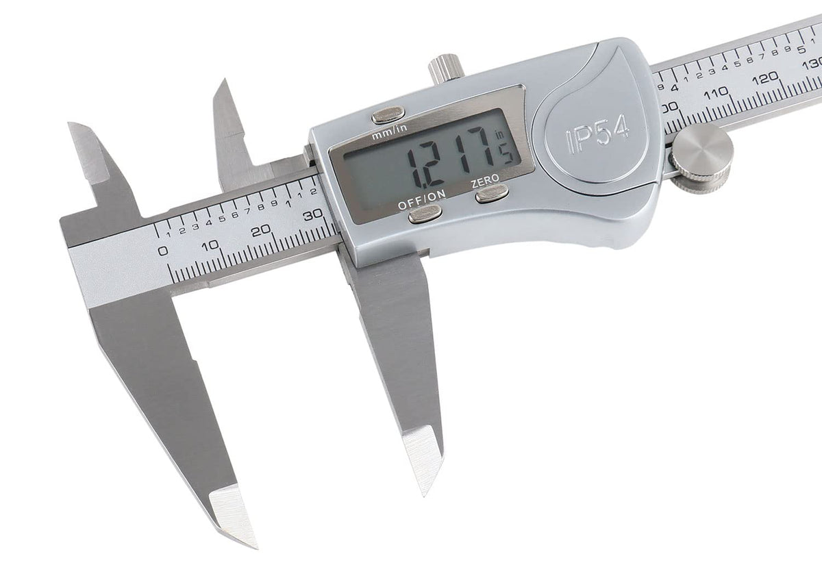Digital Caliper, 0-8''/0-200 mm Range, 0.0005''/0.01 mm Resolution, Large LCD, Ip54 Water Resistant S608726