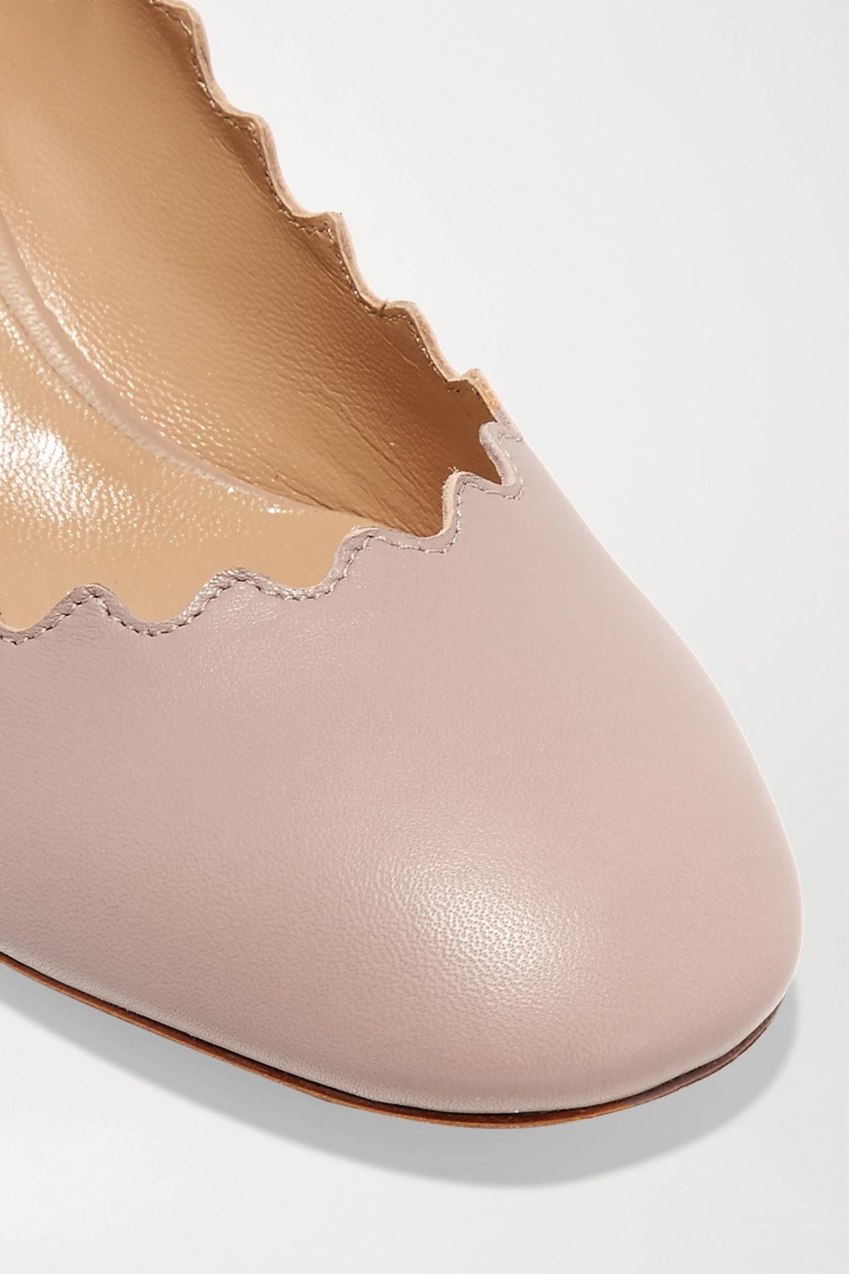 Scalloped Leather Pump 10 S13915