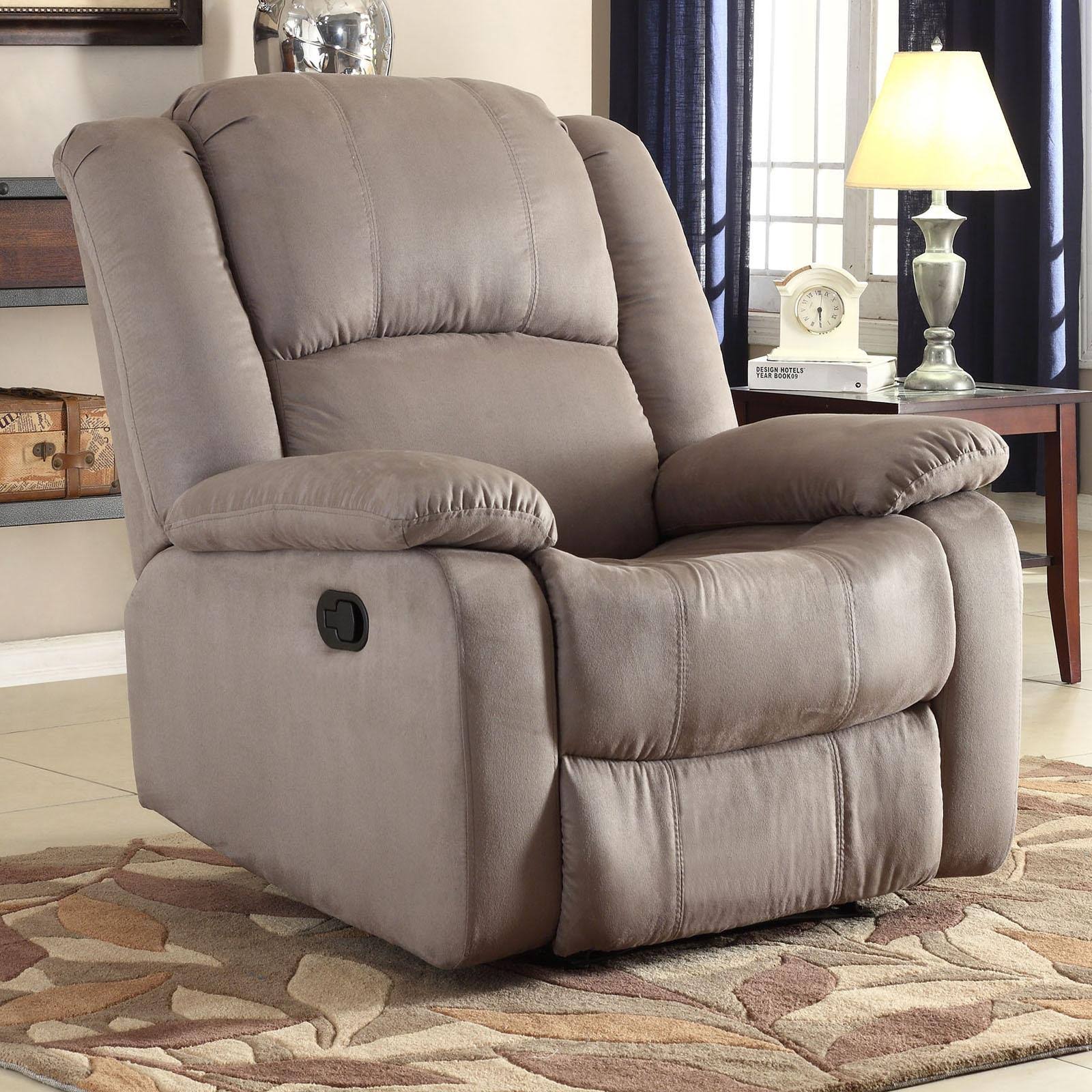 Gray Microfiber Glider Recliner T585