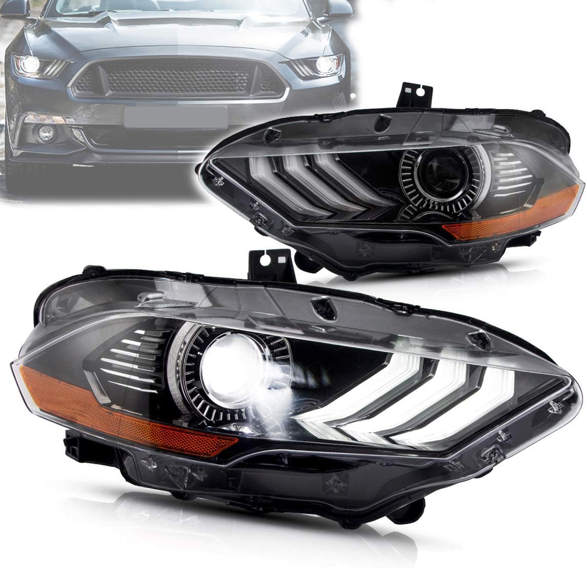 LED Dual Beam Projector Headlights with Sequential Turn Signal Z3834