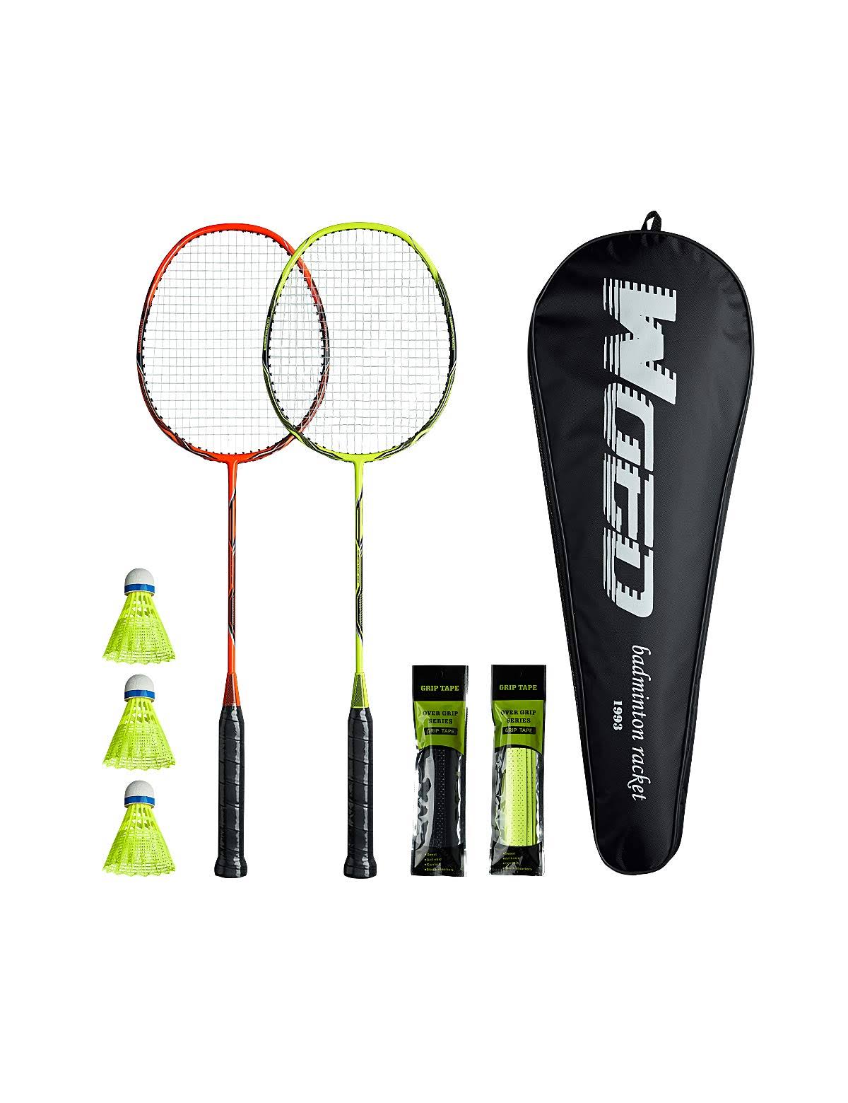 2 Player Badminton Set with Carbon Fiber Badminton Rackets W85996