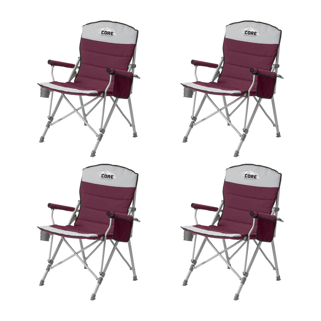 Gray 4 Pack Polyester Padded Hard Arm Chair with Carry Bag J1288