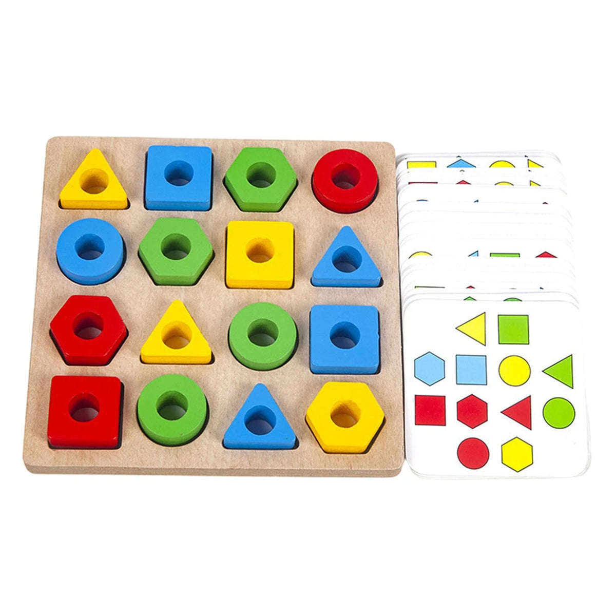 Wood Geometric Shape Matching Stacking Toys Educational Toys for Toddlers C96963