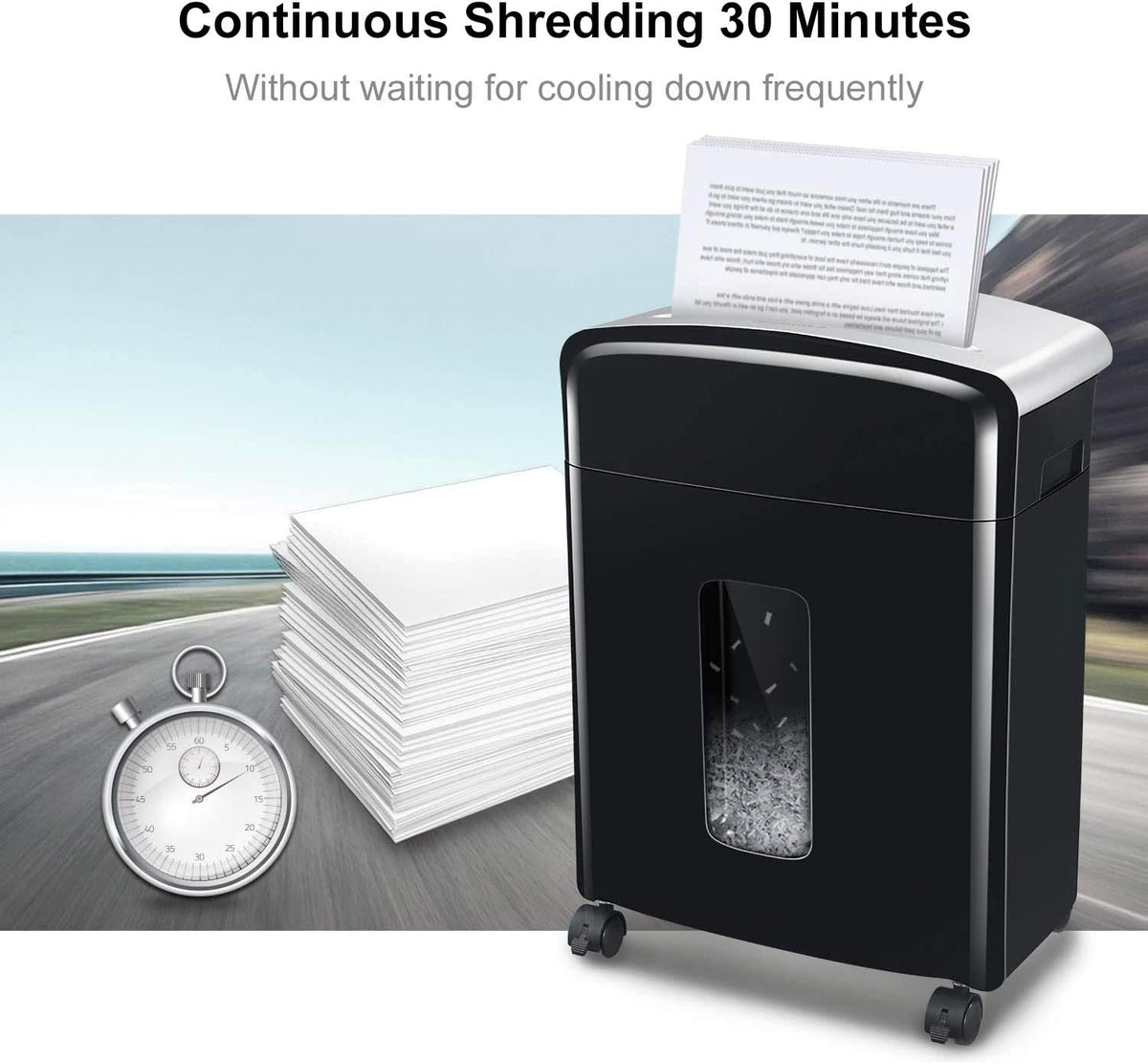12-Sheet Micro Cut Paper Shredder with Pullout Basket, Black R234