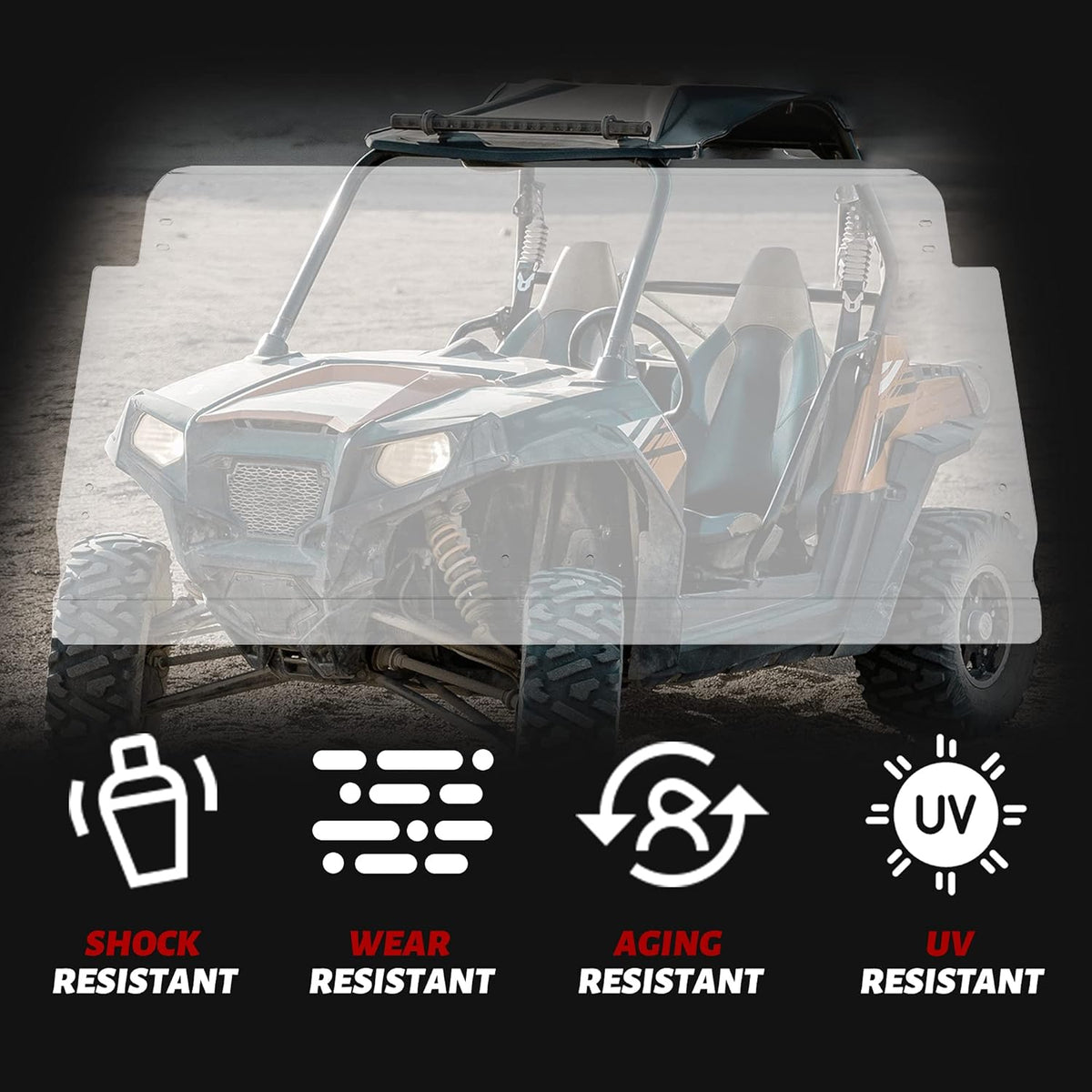 Full Flip Windshield for Polaris Ranger XP 900 & 900 Crew K40434