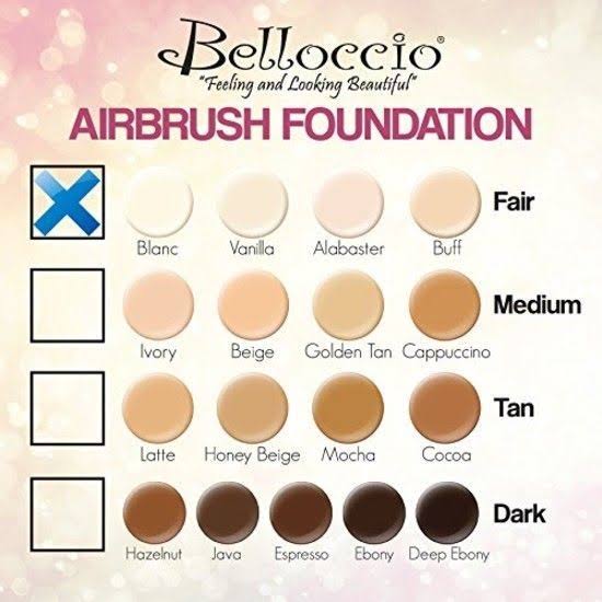 Professional Beauty Airbrush Cosmetic Makeup System with 4 Fair Shades Foundation in 1/4 Ounce Bottles V954
