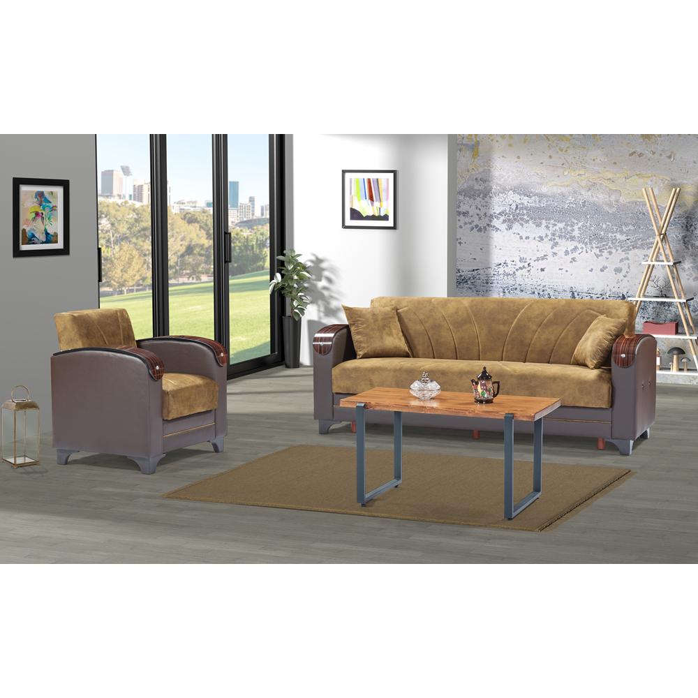 Light Brown Convertible Sleeper Sofa Y723179