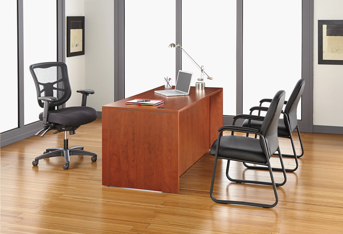 Black Leather Guest Chair F278