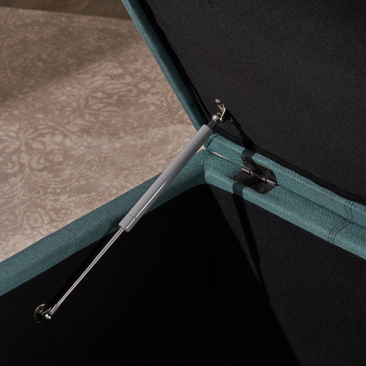 Dark Gray Fabric Storage Ottoman W333578