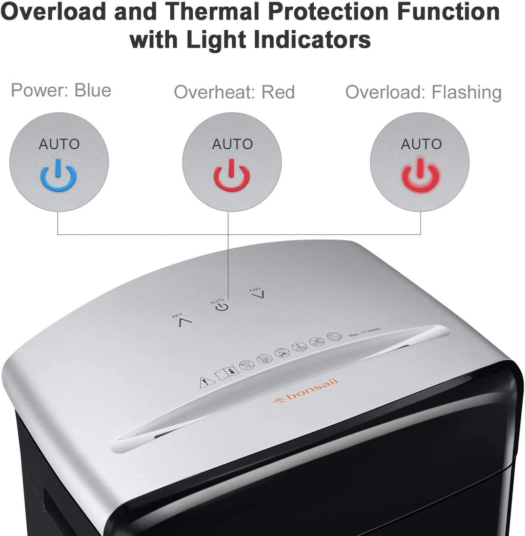 12-Sheet Micro Cut Paper Shredder with Pullout Basket, Black R234