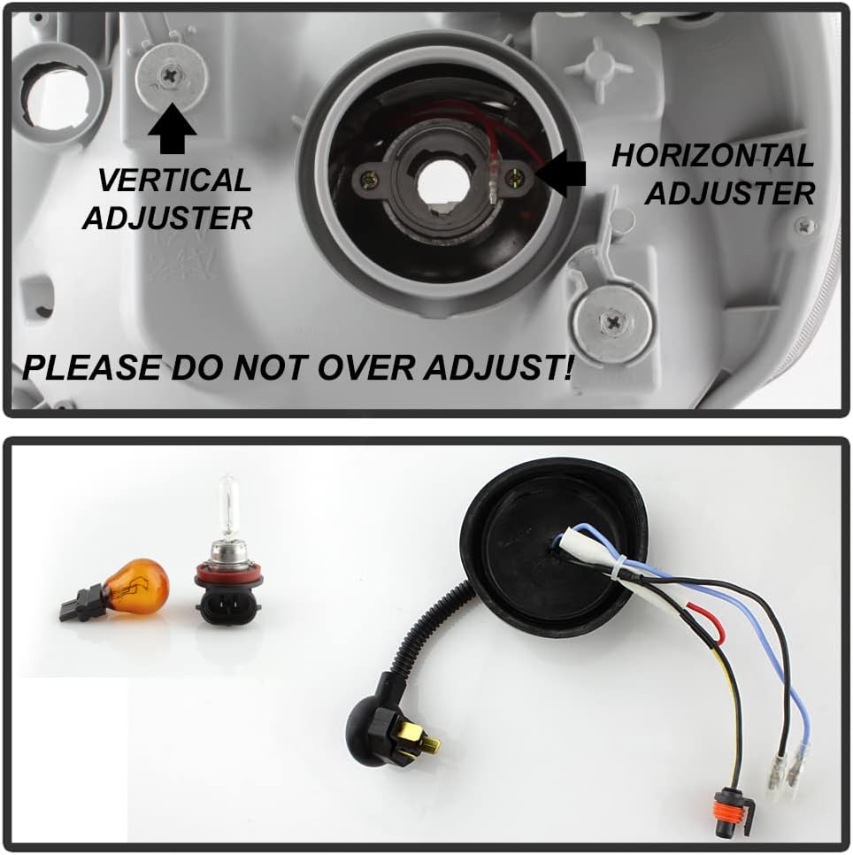 Black Smoke LED DRL Projector Headlights for Toyota Tacoma L982