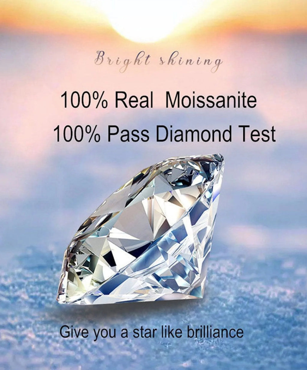 Moissanite Diamond Ring 925 Sterling Silver Size 7 N4520