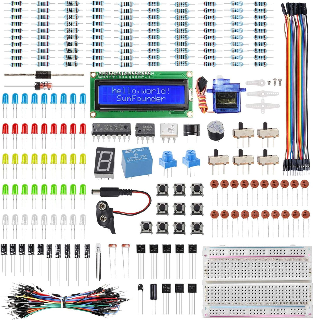 Electronics Starter Kit Compatible with Arduino Mega 2560 R3 Mega328 Nano, Pack of 2 S871698
