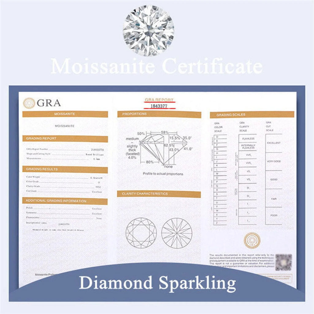 Moissanite Diamond Ring 925 Sterling Silver Size 7 N4520