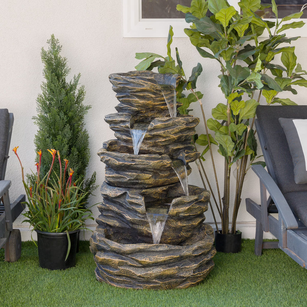 Five-Level Rock Waterfall Fountain K414321