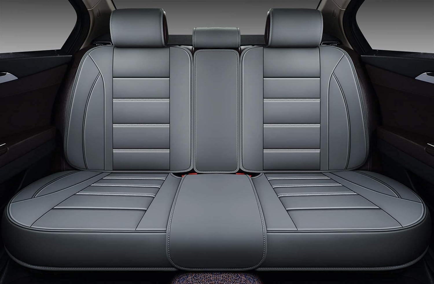 Leather Car Seat Covers Full Set with Faux Waterproof Leather Q863942