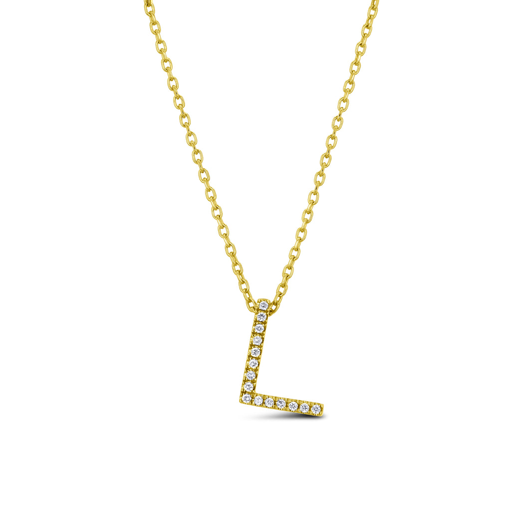 14K Solid Yellow Gold Diamond Pendant Necklace O2451