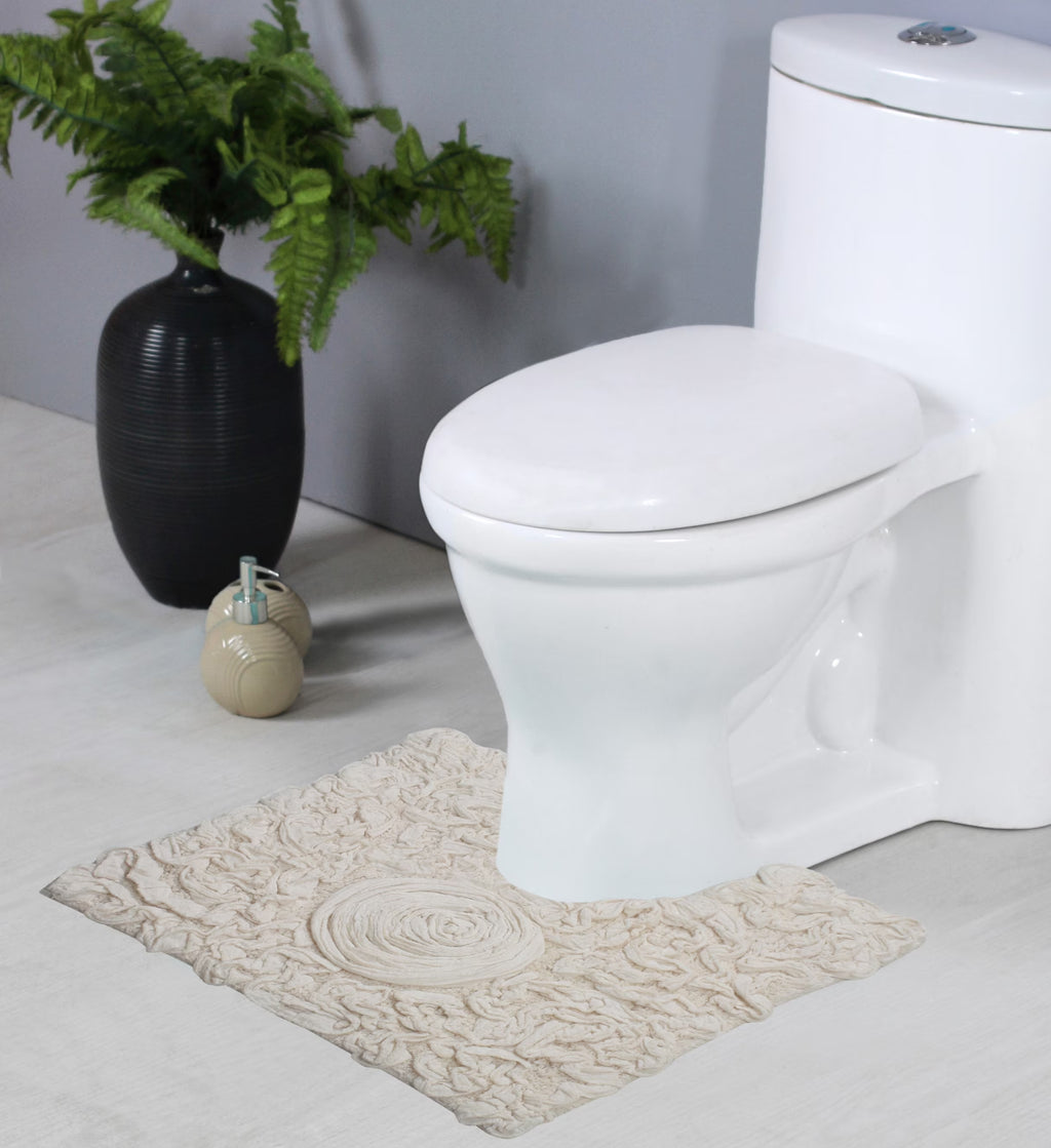 Linen Cotton Bathroom Contour Rug V127329