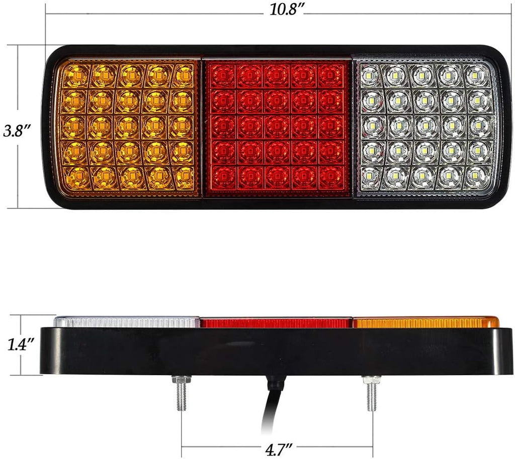 2Pcs 75 LED Waterproof 12V IP68 Truck Tail Light Bar V212037